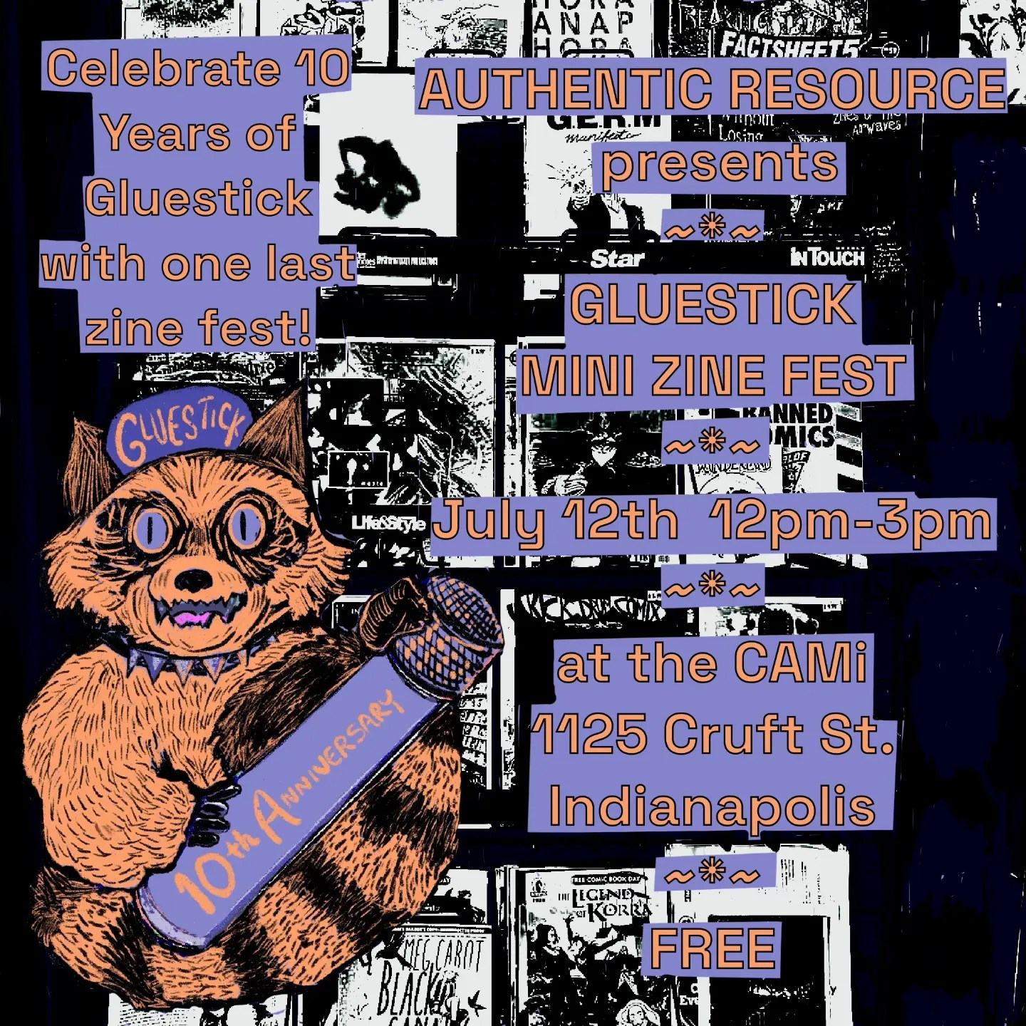 Event Poster with an orange raccoon on it. 